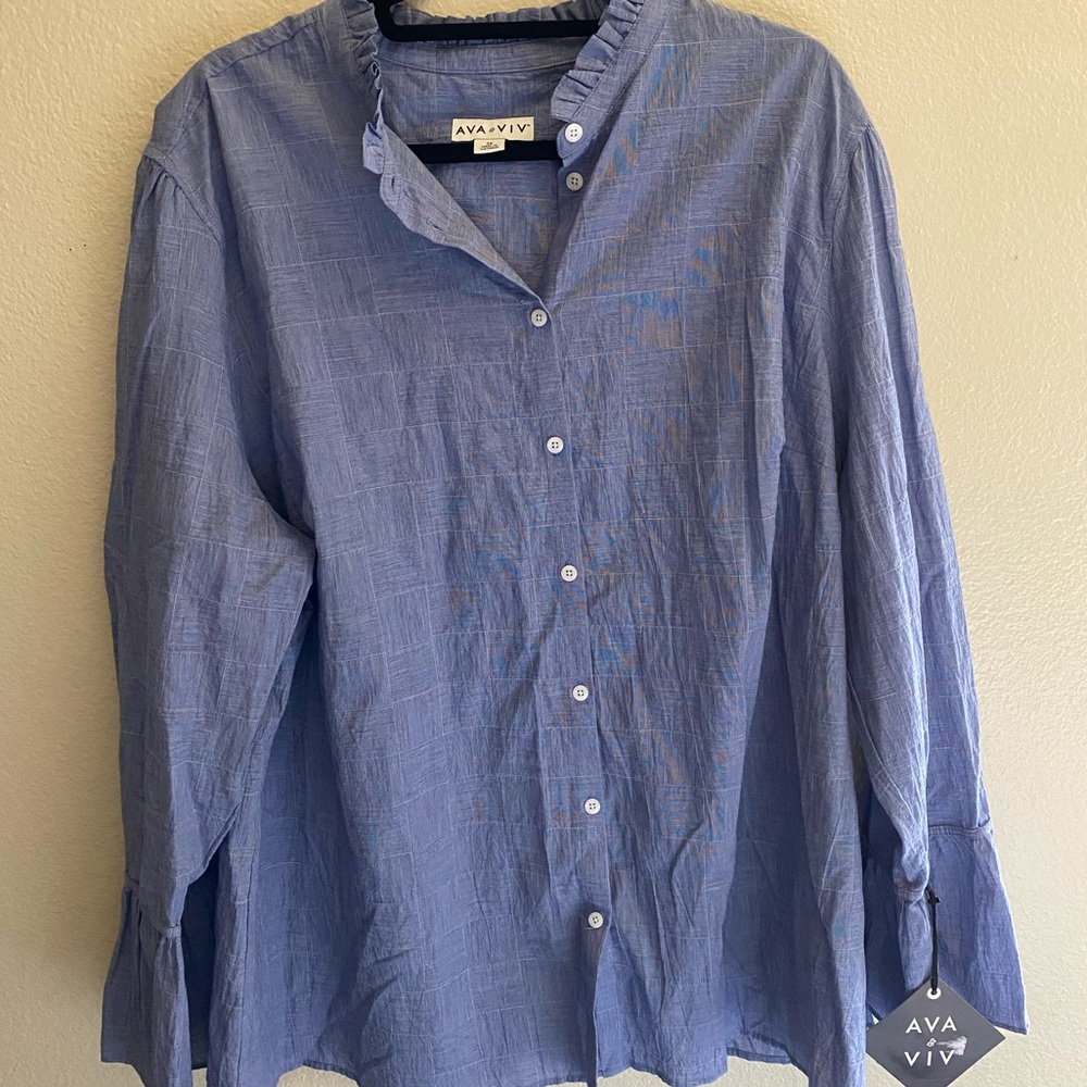 AVa &VIV new shirt size 3x very nice shirt blue
